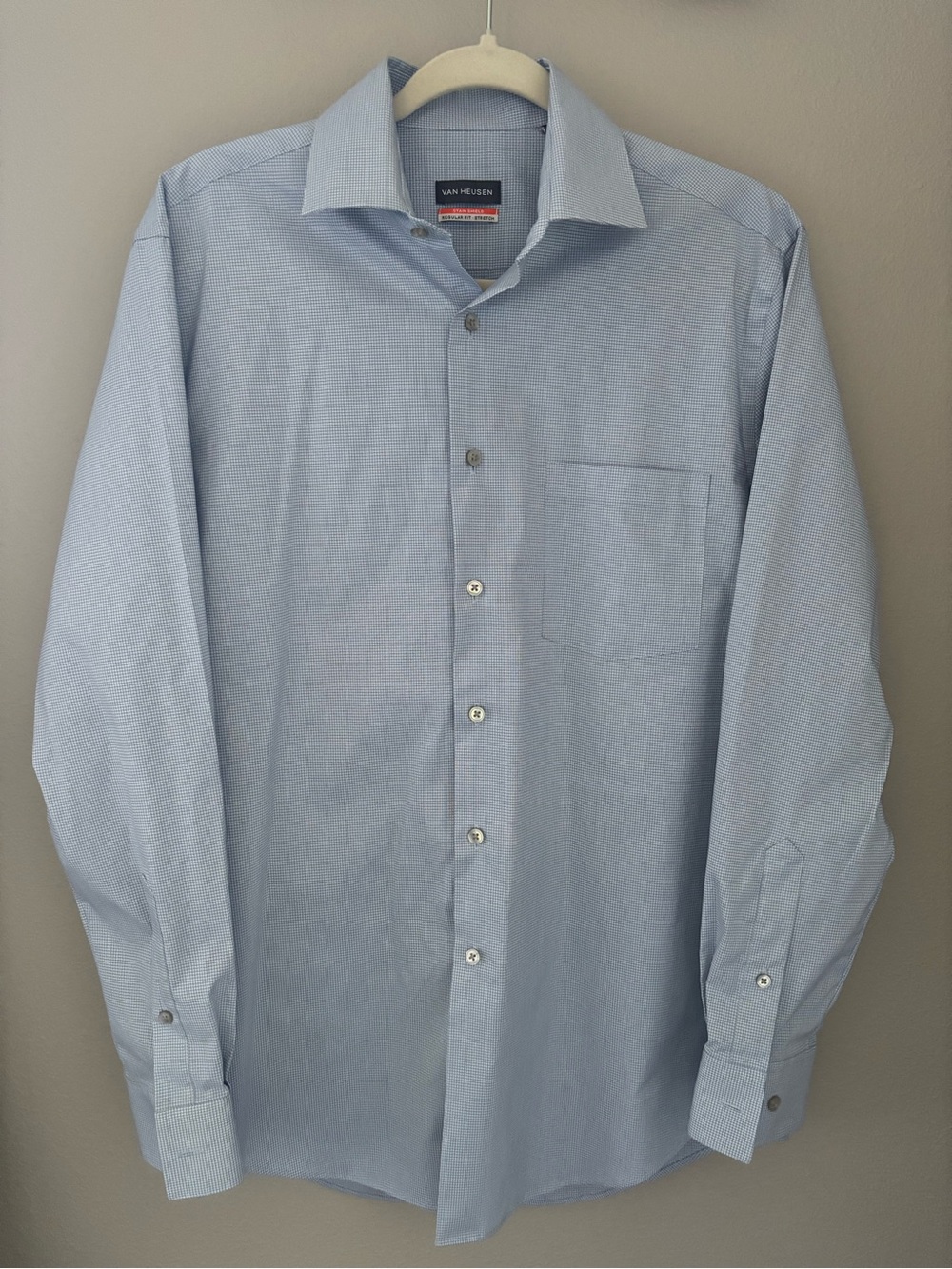 Van Heusen Light Blue Men's Dress Shirt - Button Front
